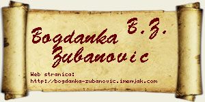Bogdanka Zubanović vizit kartica